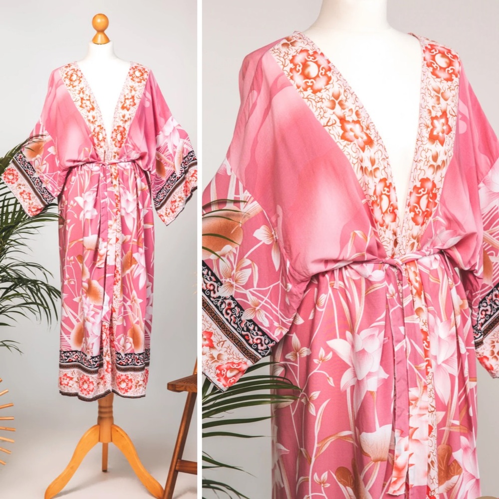 New Bohemian Mixed Print Kimono - Picture 7 of 10